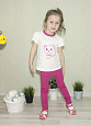 118-369П Комплект для девочки футболка и лосины "Этно-кошки"