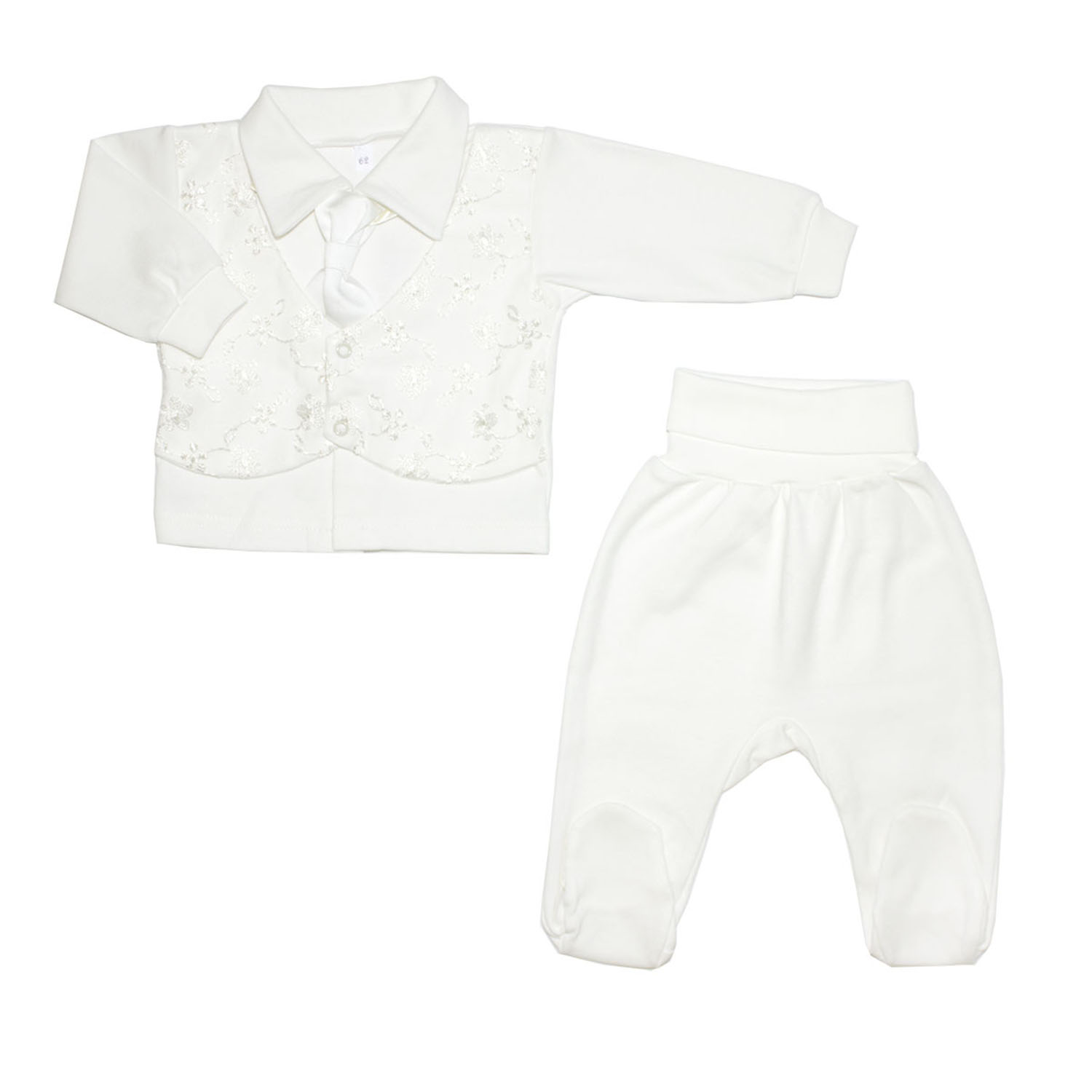 318-253 Комплект для мальчика: кофточка нарядная с галстуком,ползунки (интерлок) 318-253 Комплект для мальчика: кофточка нарядная с галстуком,ползунки (интерлок)