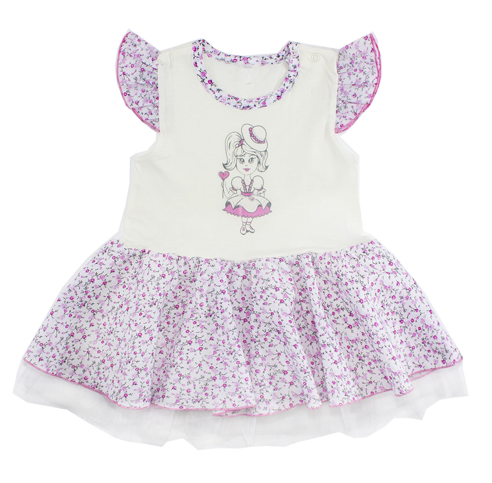 123-123П Сарафан с юбкой-сеткой кнопка на плече розовый 123-123П Сарафан с юбкой-сеткой кнопка на плече розовый