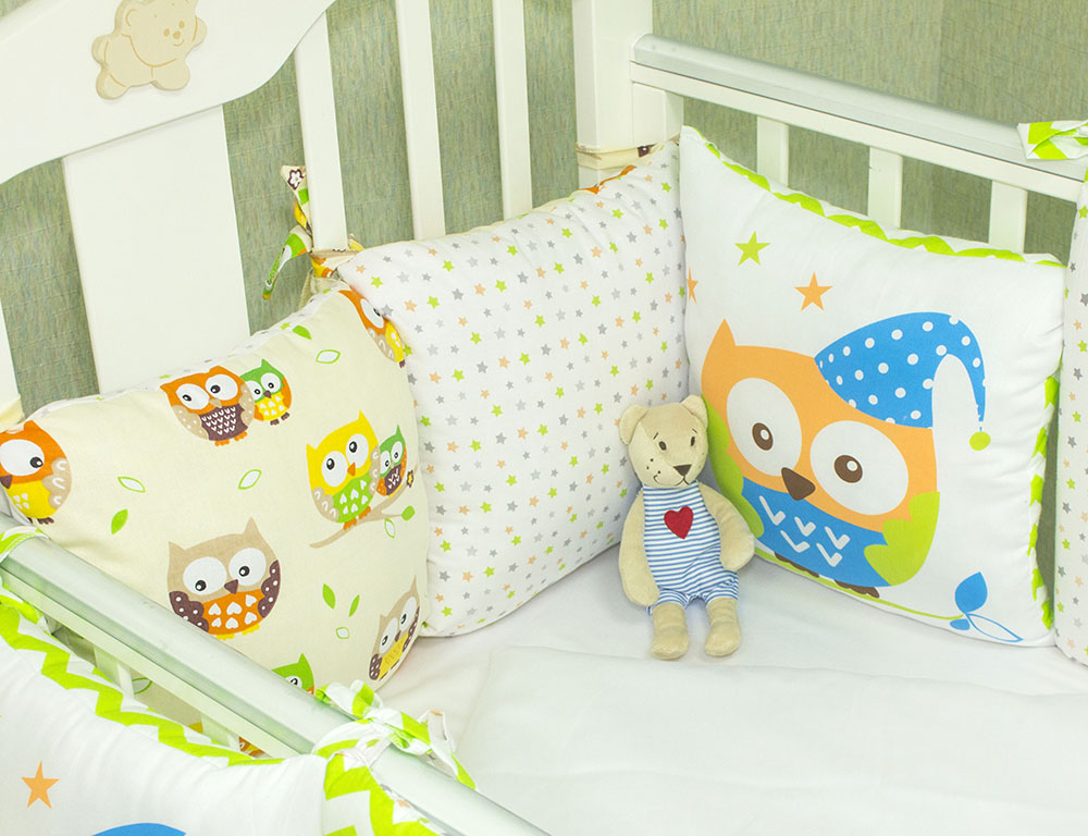 К-Б4/5ПЕЧАТЬ Комплект для детской кроватки 16 предметов синий К-Б4/5ПЕЧАТЬ Комплект для детской кроватки 16 предметов синий