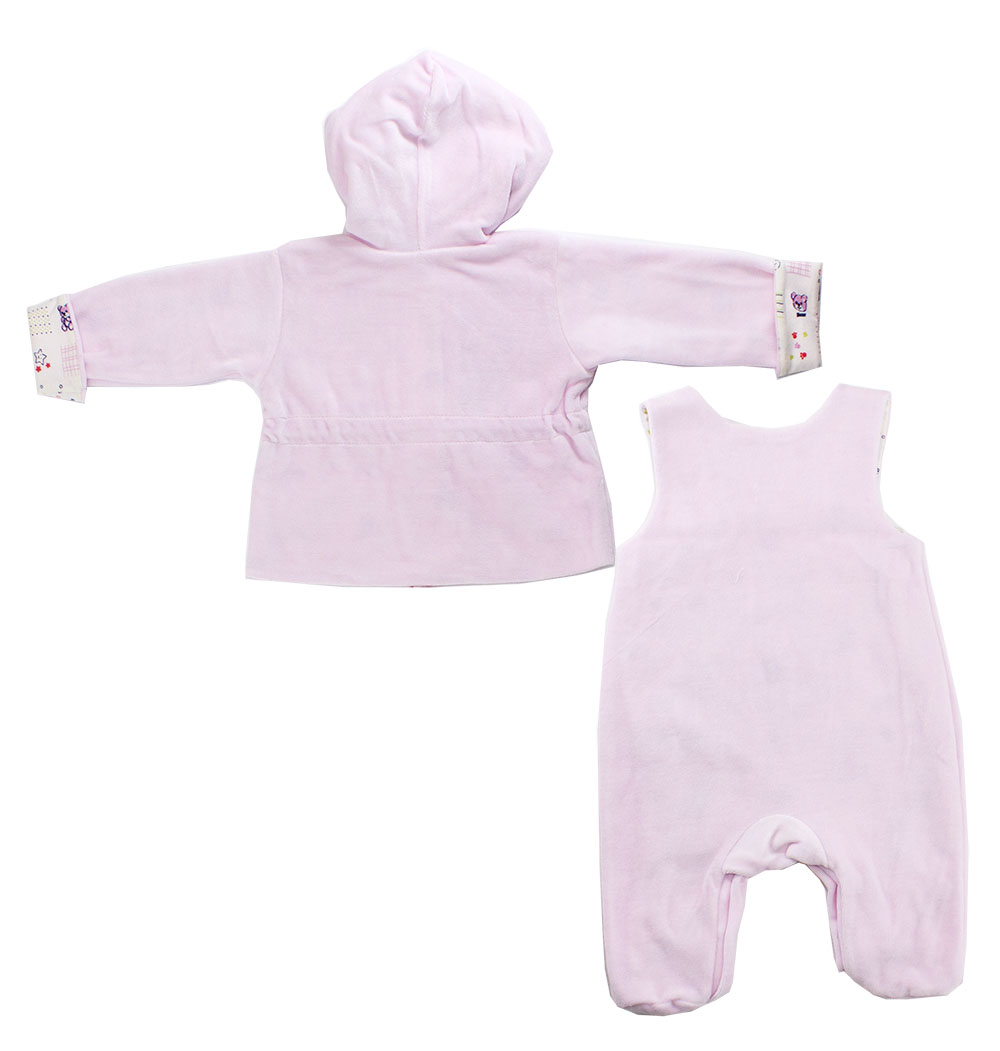 518-247В Комплект велюр на подкладе "Домик" кофточка, полукомбинезон 518-247В Комплект велюр на подкладе "Домик" кофточка, полукомбинезон