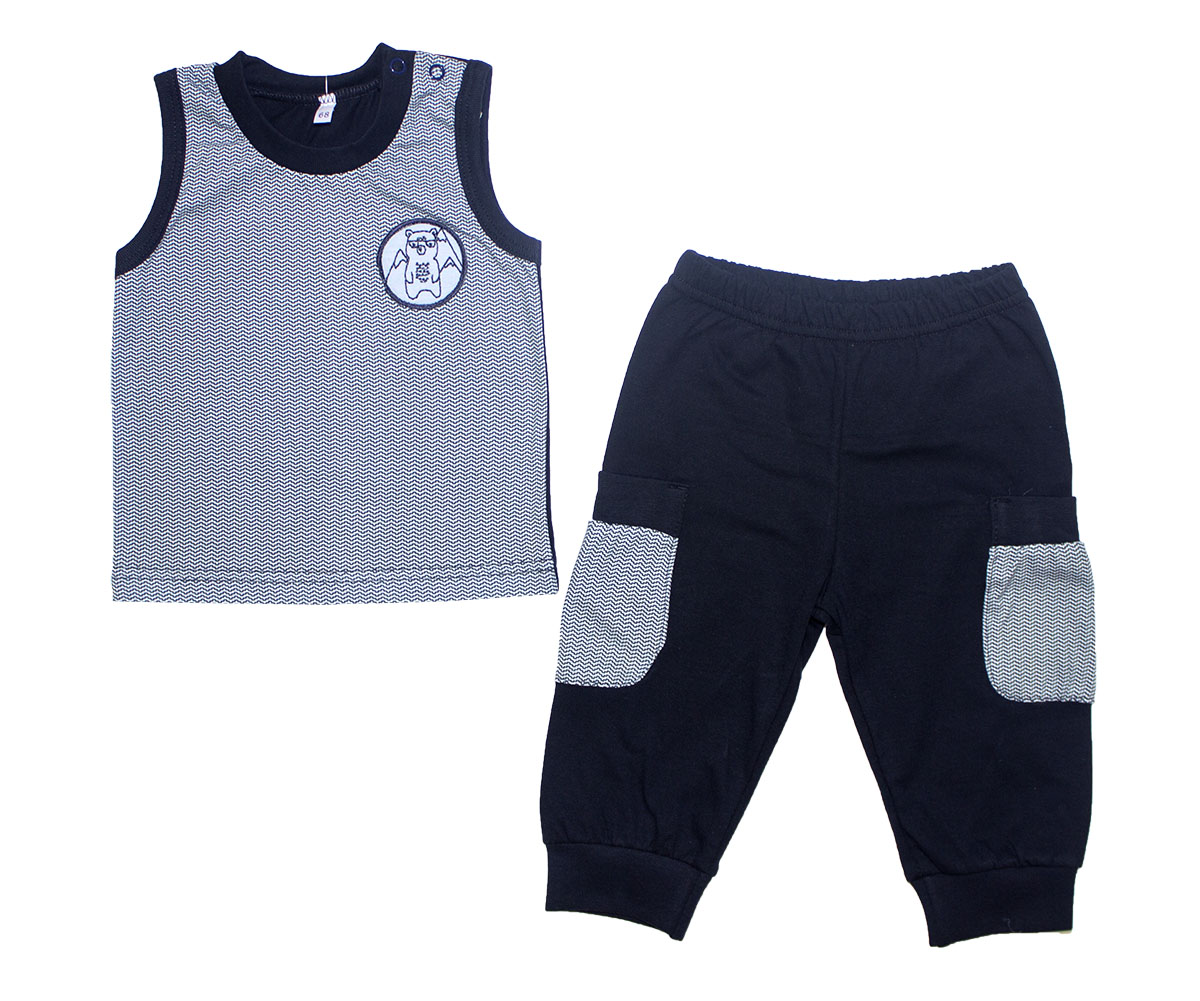 118-357В Комплект для мальчика: майка и штанишки "Мишка в лесу" 118-357В Комплект для мальчика: майка и штанишки "Мишка в лесу"