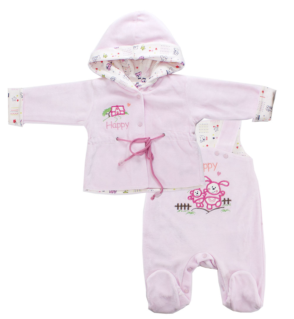 518-247В Комплект велюр на подкладе "Домик" кофточка, полукомбинезон 518-247В Комплект велюр на подкладе "Домик" кофточка, полукомбинезон