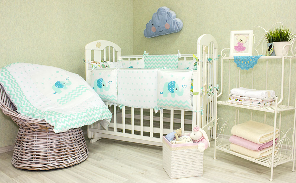 К-Б4/5ПЕЧАТЬ Комплект для детской кроватки 16 предметов синий К-Б4/5ПЕЧАТЬ Комплект для детской кроватки 16 предметов синий