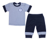 118-358В Комплект для мальчика: футболка и штанишки "Мишка в лесу" (24/74 - синий)