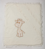 К012-15 Одеяло-плед велюр на подкладе с утеплителем "Жираф ", размер 80*90см (молочный)