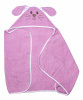 К23/2 Полотенце-уголок махровое с вышивкой 125х65см "Мышонок", "Зайчик", "Мишка" (зайчик розовый)