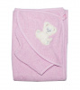 К24 Полотенце-уголок махровое с вышивкой 100*110 (розовый)