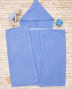 К24/5 Полотенце махровое с капюшоном,размер М 125*65 см        (голубой)