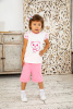 118-371П Комплект для девочки футболка и лосины "Этно-кошки" (28/104 - Розовый)