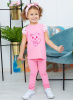 118-372П Комплект для девочки футболка и лосины "Этно-кошки" (28/104 - Розовый)