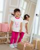 118-369П Комплект для девочки футболка и лосины "Этно-кошки" (28/104 - Розовый)