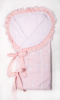 К85 Конверт-одеяло на выписку (тиси, кружево) (18/56-20/62 - розовый)