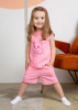 118-370П Комплект для девочки футболка и лосины "Этно-кошки" (28/104 - Розовый)