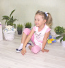 118-95П Комплект для девочки: футболка и лосины "ФЕЯ" (30/116 - молочный с розовым)