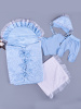 К118 Комплект 6-ти предметный демисезон: конверт, одеяло, чепчик, распашонка,ползунки, чепчик (18/56-20/62 - голубой)