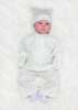 318-291 Комплект 4-х предм:кофточка, брюки,шапочка, рукавички "Ассорти" (24/74 - молочный)