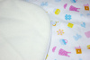 К017-15 Одеяло-плед (сатин на флисе) размер 100*100 см (молочный с розовым)