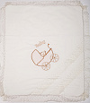 К011-15 Одеяло-плед велюр на подкладе с утеплителем "Коляска с мишкой ", размер 80*90см