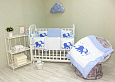 К-Б4/5ПЕЧАТЬ Комплект для детской кроватки 16 предметов синий