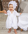 К4 Комплект (крестильный) для девочки размер: платье, чепчик, пеленка (нарядная) 80*80