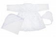К4 Комплект (крестильный) для девочки размер: платье, чепчик, пеленка (нарядная) 80*80