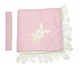 К152 Конверт-одеяло с кружевом и вышивкой "Милый Зая" (фитсистем и вельбоа)