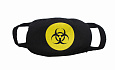 Маска 3-х слойная защитная с рисунком, цвет: черный "Химическая опасность"(многоразовая)